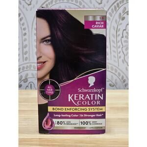 Schwarzkopf Keratin 1.9 Rich Caviar Permanent Hair Color Kit, Purple Burgundy